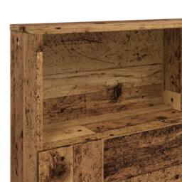 Berkfield Home Headboard Cabinet Old Wood 160x19x103.5 cm Engineered Wood in Brown - thumbnail 7