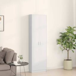 Berkfield Home Wardrobe White 55x25x189 cm Engineered Wood - Size: 55 x 25 x 189 cm - thumbnail 4
