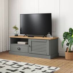 Berkfield Home TV Cabinet VIGO Grey 106x40x40 cm Solid Wood Pine - Size: 106 x 40 x 40 cm - thumbnail 2