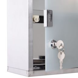 HOMCOM Wall Mounted Lockable Medicine Cabinet Stainless Steel in Silver - thumbnail 6