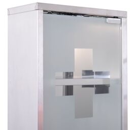 HOMCOM Wall Mounted Lockable Medicine Cabinet Stainless Steel in Silver - thumbnail 4
