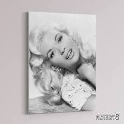 "Artery8 Actress Jayne Mansfield Photograph Canvas Wall Art Print in Grey - Size: W18"" x H24""" - thumbnail 2