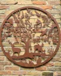 Inspirational Gifting Woodland Animals Garden Wall Screen 1m Diameter in Brown - thumbnail 2