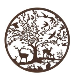 Inspirational Gifting Woodland Animals Garden Wall Screen 1m Diameter in Brown - thumbnail 1