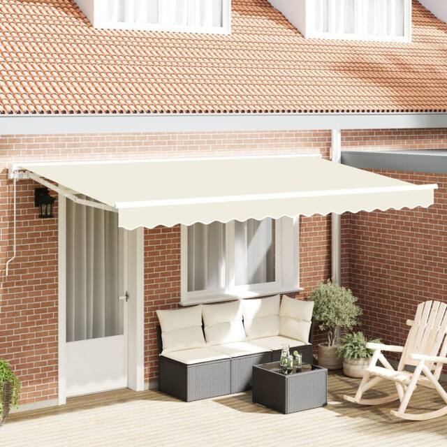 Berkfield Home Retractable Awning Manual Cream 350x200 cm - image 1