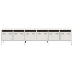 Berkfield Home TV Cabinet White 202x39x43.5 cm Cold-rolled Steel - thumbnail 5
