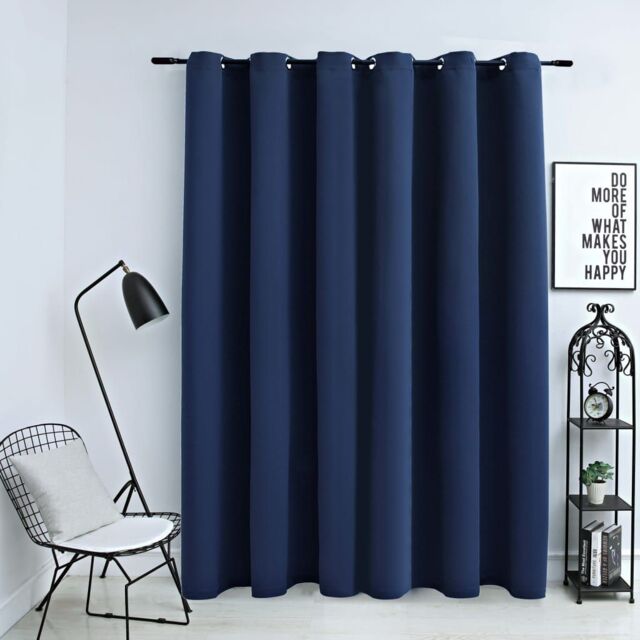Berkfield Home Blackout Curtain with Metal Rings Blue 290x245 cm - image 1