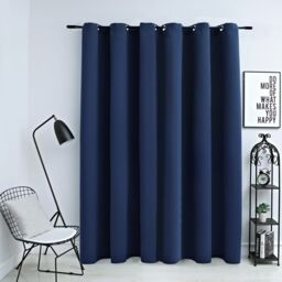 Berkfield Home Blackout Curtain with Metal Rings Blue 290x245 cm - thumbnail 1
