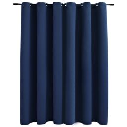 Berkfield Home Blackout Curtain with Metal Rings Blue 290x245 cm - thumbnail 2