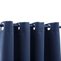 Berkfield Home Blackout Curtain with Metal Rings Blue 290x245 cm - thumbnail 3