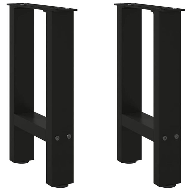 Berkfield Home Coffee Table Legs Black 2 pcs 38x(42-43) cm Steel - image 1