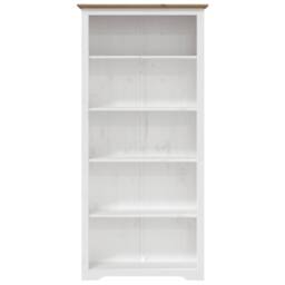 Berkfield Home Beautiful Bookcase BODO Brown 80x38x180 cm Solid Wood Pine 5-Tier in White - Size: 80 x 38 x 180 cm - thumbnail 1