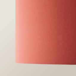 ValueLights Reni Rust Red Fabric Easy Fit Drum Ceiling Lamp Shade with LED Bulb in Burnt Orange - Size: Large - thumbnail 4