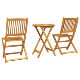 Berkfield Home 3-Piece Garden Bistro Set in Solid Acacia Wood in Brown - thumbnail 8