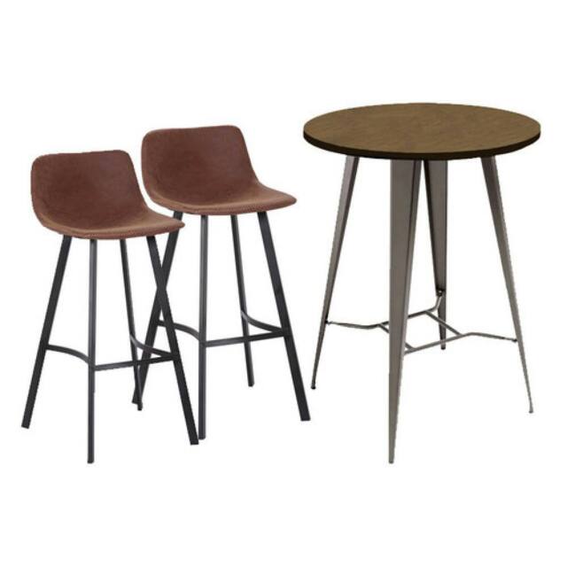 netfurniture Hartford Bar Stool & Tolix Round Table Package in Brown - image 1
