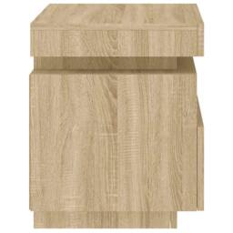 Berkfield Home Bedside Cabinets with LED Lights 2 pcs Sonoma Oak 40x39x48.5 cm in Brown - thumbnail 9