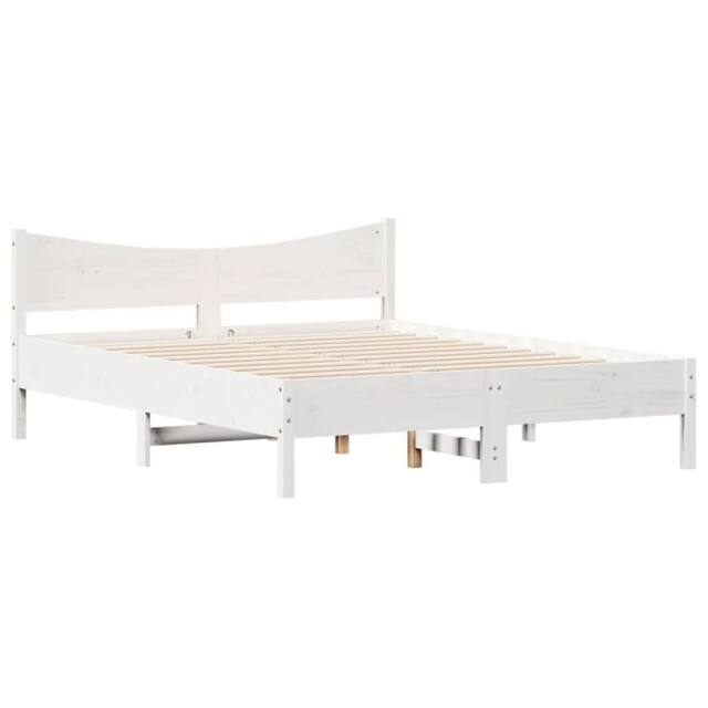 Berkfield Home Beautiful Bed Frame without Mattress White 160x200 cm Solid Wood Pine - image 1