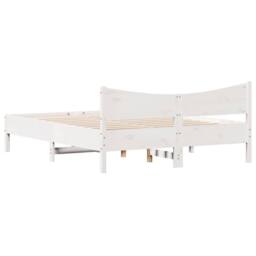 Berkfield Home Beautiful Bed Frame without Mattress White 160x200 cm Solid Wood Pine - thumbnail 6