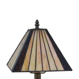 First Choice Lighting Set of 2 Stratford - Tiffany Coloured Glass 39cm Table Lamps in Bronze - thumbnail 5