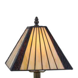 First Choice Lighting Set of 2 Stratford - Tiffany Coloured Glass 39cm Table Lamps in Bronze - thumbnail 3