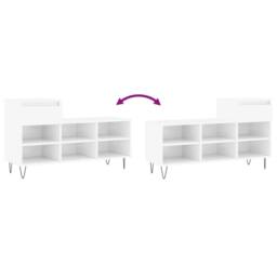 Berkfield Home Shoe Cabinet High Gloss White 102x36x60 cm Engineered Wood - Size: 102 x 36 x 60 cm - thumbnail 9