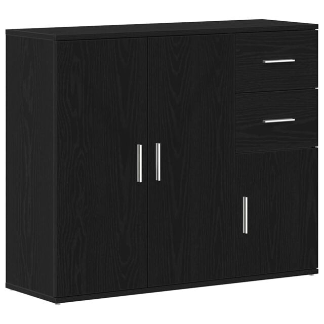 Berkfield Home Sideboard Black Oak 91x29.5x75 cm Engineered Wood - image 1