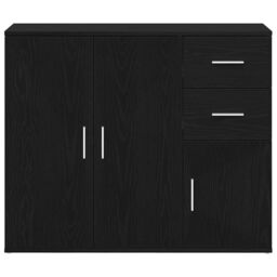 Berkfield Home Sideboard Black Oak 91x29.5x75 cm Engineered Wood - thumbnail 6