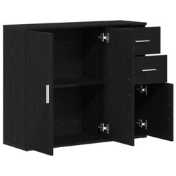 Berkfield Home Sideboard Black Oak 91x29.5x75 cm Engineered Wood - thumbnail 5