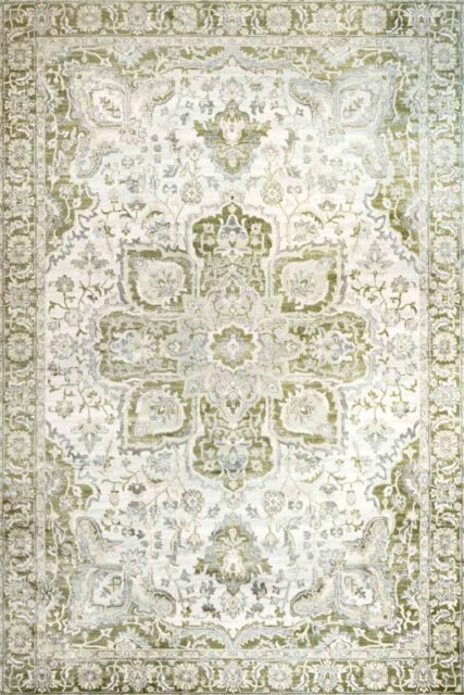 Kukoon Green Beige Traditional Floral Oriental Style Fireside Living Room Rug - Size: 160 cm x 230 cm - image 1