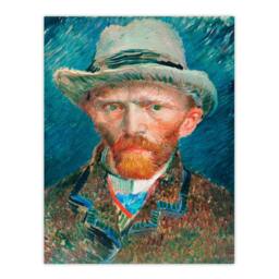 Artery8 Vincent van Gogh Framed Wall Art Print Self Portrait With Hat in Blue - Size: A4 - thumbnail 3