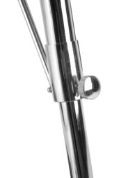 Orsina Industrial Tripod Floor Lamp, Height Adjustable Chrome Floor Light, Tiltable Spotlight With In-Line Switch in Silver - thumbnail 3