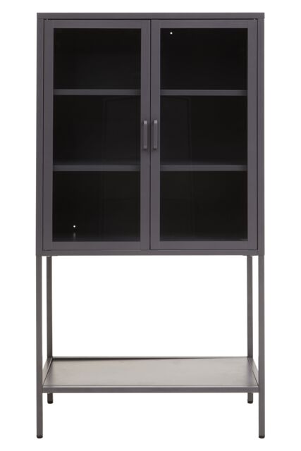 Orsina Industrial Two Door White Metal Cabinet, Stylish Storage Cabinet For Bedroom, Contemporary Sideboard Cabinet in Grey - image 1