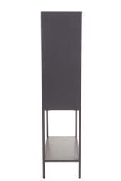Orsina Industrial Two Door White Metal Cabinet, Stylish Storage Cabinet For Bedroom, Contemporary Sideboard Cabinet in Grey - thumbnail 4
