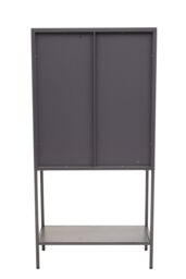 Orsina Industrial Two Door White Metal Cabinet, Stylish Storage Cabinet For Bedroom, Contemporary Sideboard Cabinet in Grey - thumbnail 5