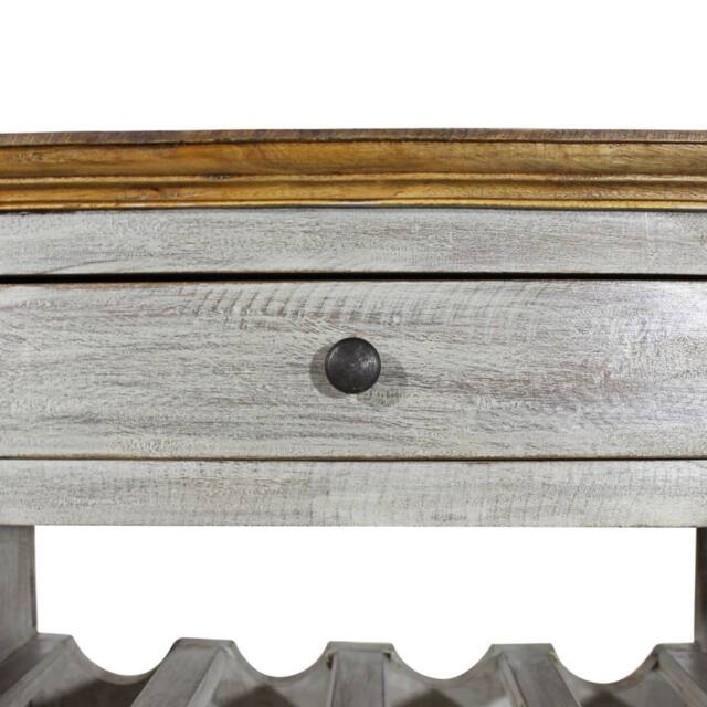 Berkfield Home Classic Wine Rack Solid Reclaimed Wood 55x23x85 cm in Light Grey - Size: 55 x 23 x 85 cm - image 1