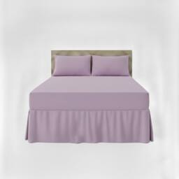 Snug City Fitted Valance Bed Sheet Polycotton Mattress Cover & Frill Easy Care in Lilac - Size: King - thumbnail 2