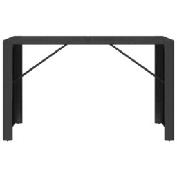 Berkfield Home Bar Table with Glass Top Black 185x80x110 cm Poly Rattan - Size: 185 x 80 x 110 cm - thumbnail 3