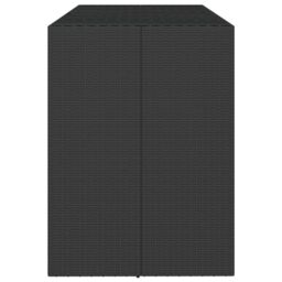 Berkfield Home Bar Table with Glass Top Black 185x80x110 cm Poly Rattan - Size: 185 x 80 x 110 cm - thumbnail 4