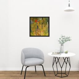"Artery8 Wall Art Print Gustav Klimt Wayside Shrine Crucifix Farm Garden Square Framed Picture 16X16 Inch in Black - Size: W16"" x H16""" - thumbnail 2