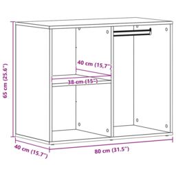 Berkfield Home Black Oak Cosmetic Cabinet - 80x40x65 cm, Made from Engineered Wood - Size: 80 x 40 x 65 cm - thumbnail 9