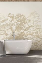 Origin Murals Etched Trees Wall Mural in Light Beige - Size: W350 cm x H280 cm - thumbnail 1