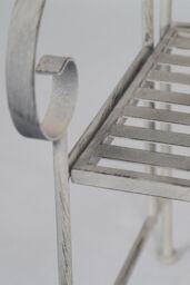 Glamhaus Metal Garden Bench Patio Furniture Seat Foldable Antique Grey - thumbnail 5