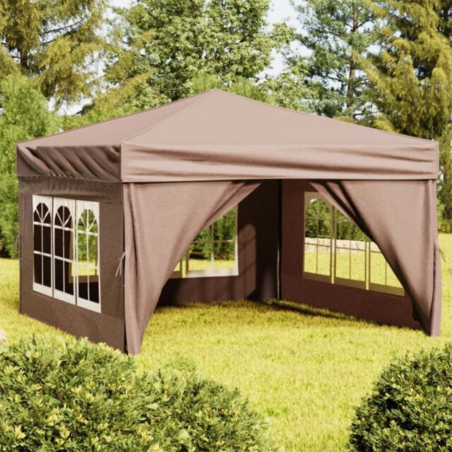 Berkfield Home Folding Party Tent with Sidewalls Taupe 3x3 m in Beige - image 1