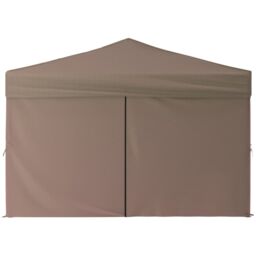 Berkfield Home Folding Party Tent with Sidewalls Taupe 3x3 m in Beige - thumbnail 4
