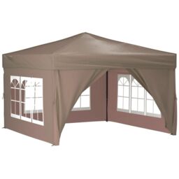 Berkfield Home Folding Party Tent with Sidewalls Taupe 3x3 m in Beige - thumbnail 3