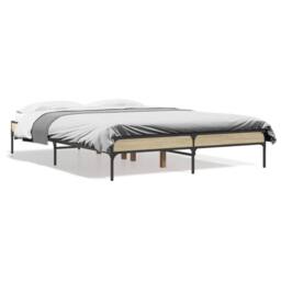 Berkfield Home Bed Frame without Mattress Sonoma Oak 120x200 cm in Light Tan - Size: Small Double - thumbnail 1