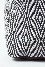 Homescapes Trance Diamond Pattern Square Bean Filled Pouffe, 60 cm in Black - thumbnail 4