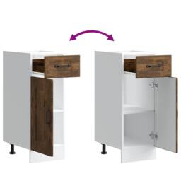 Berkfield Home Kitchen Base Cabinet Kalmar Smoked Oak Engineered Wood in Brown - thumbnail 8