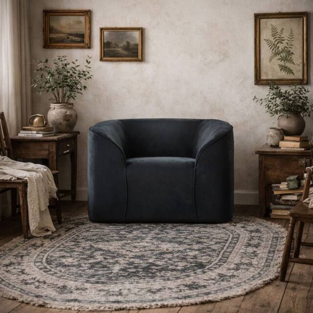 Wyld Haus Carlow Black Velvet Armchair - image 1