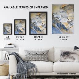 "Artery8 Seagull Aldeburgh Beach Suffolk Watercolour Coast Wall Art Print in Beige - Size: W18"" x H24""" - thumbnail 3
